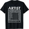 Talents Painter Nutrirional Design & Gifts Artist Nutritional Facts Artist T-Shirt, Black