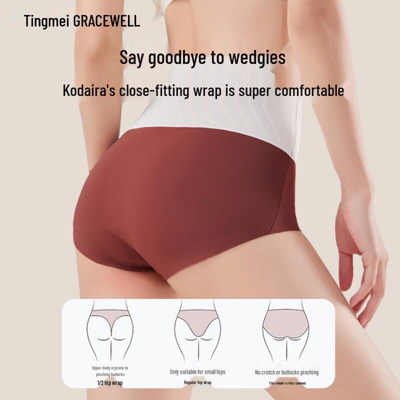 GRACEWELL Women's High-Waist Seamless Tummy Control Cotton Crotch Briefs