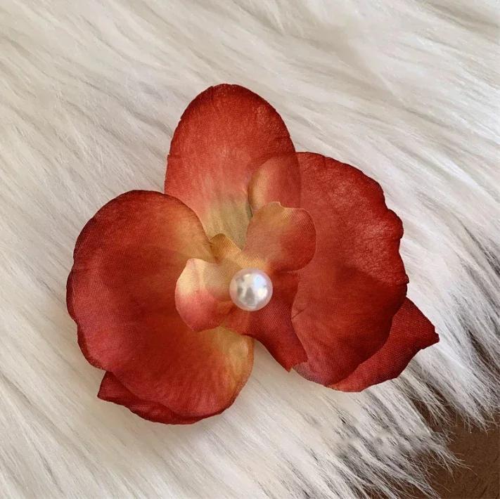 Bohemia Orchid Flowers Samll Hair Clips Hawaii Summer Flowers Hair Clips Hairpins Barrette For Wedding Party Hair Accessorie