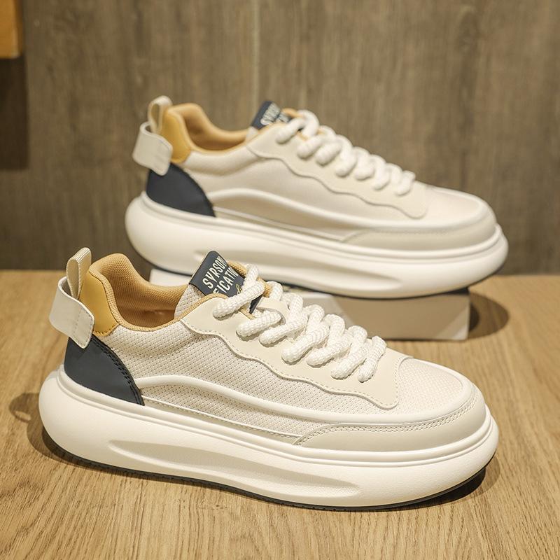 New casual board shoes, advanced sense, trendy fashion, versatile sports men's shoes, soft sole, light, comfortable and breathable white shoes