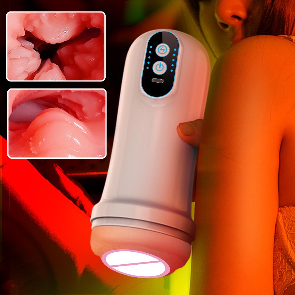 APP Remote Automatic Sucking Male Masturbator Cup Real Vagina Vibration Blowjob Masturbation Heated Sex Machines Toys For Man