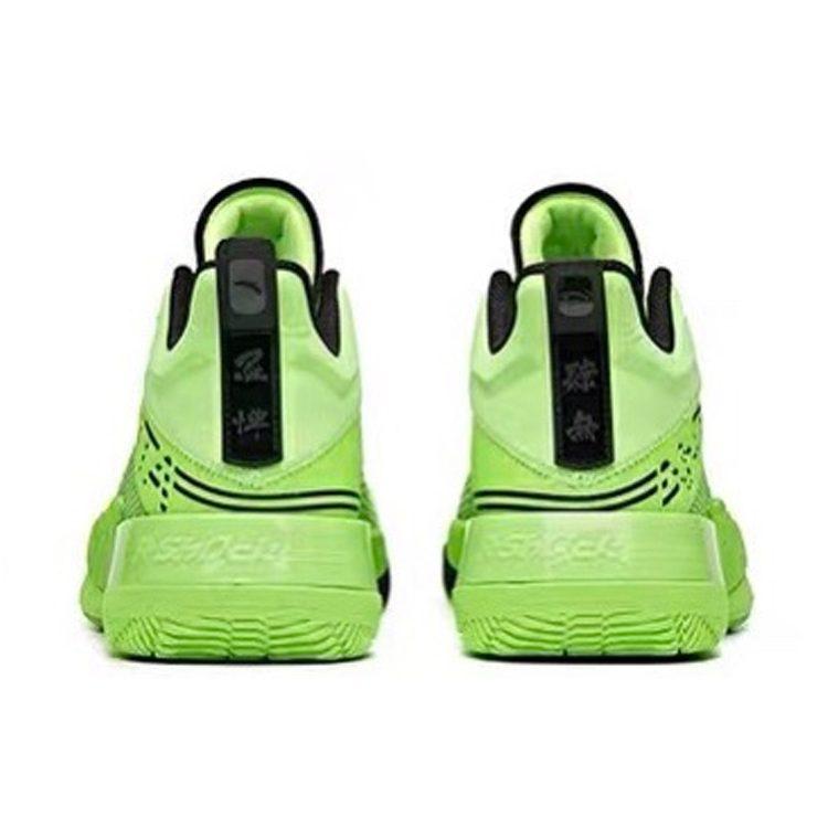 Anta Attack 2 Cushioning Slip Resistant Abrasion Resistant Mid top Basketball Shoes Men's Black Green 112031107-5