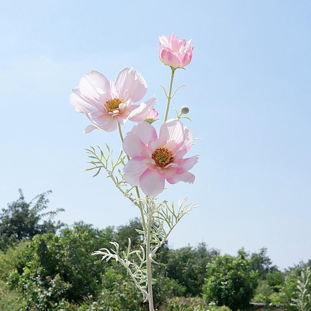 77CM Length Artificial Cosmos Flower Branch Elegant Design Fake Flowers  Photography Background