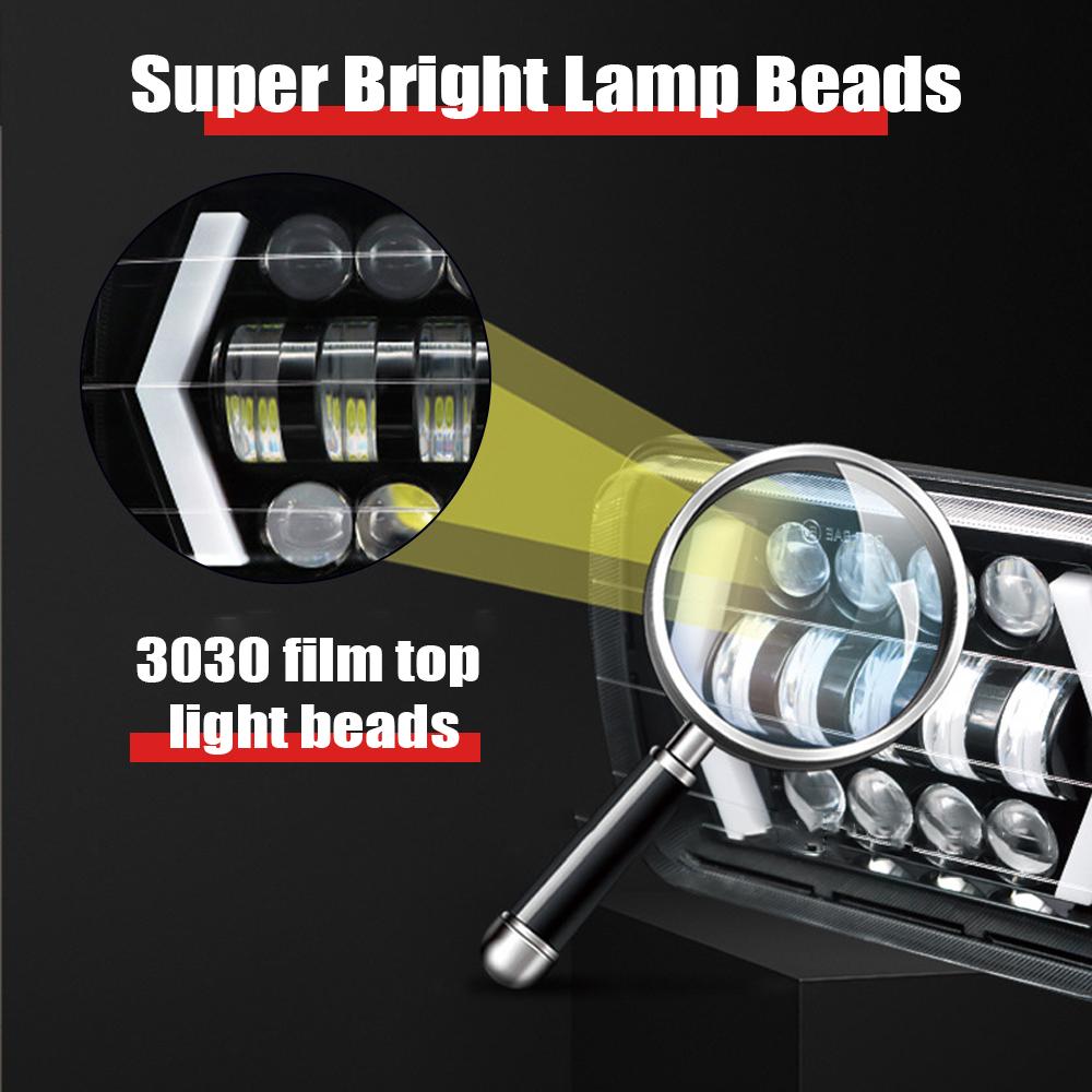 5x7" "  LED Headlights with HighLow Beam Car Rectangular Head Lights with DRL Turn Signal Bright