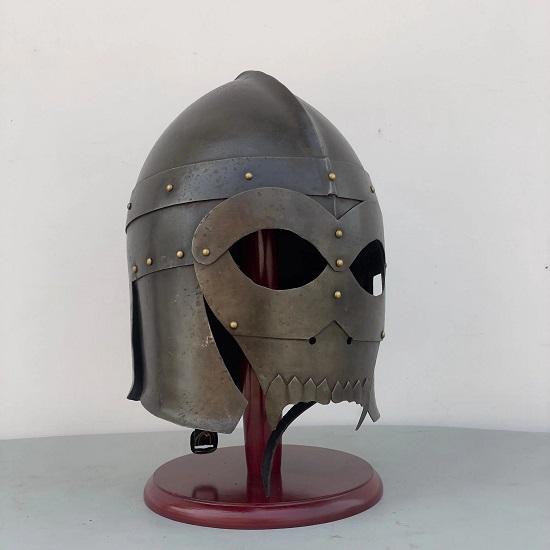 Dark Knight Fantasy Helmet-Skull Viking Helmet-Sutton Hoo Helmet-Larp Halloween Costume