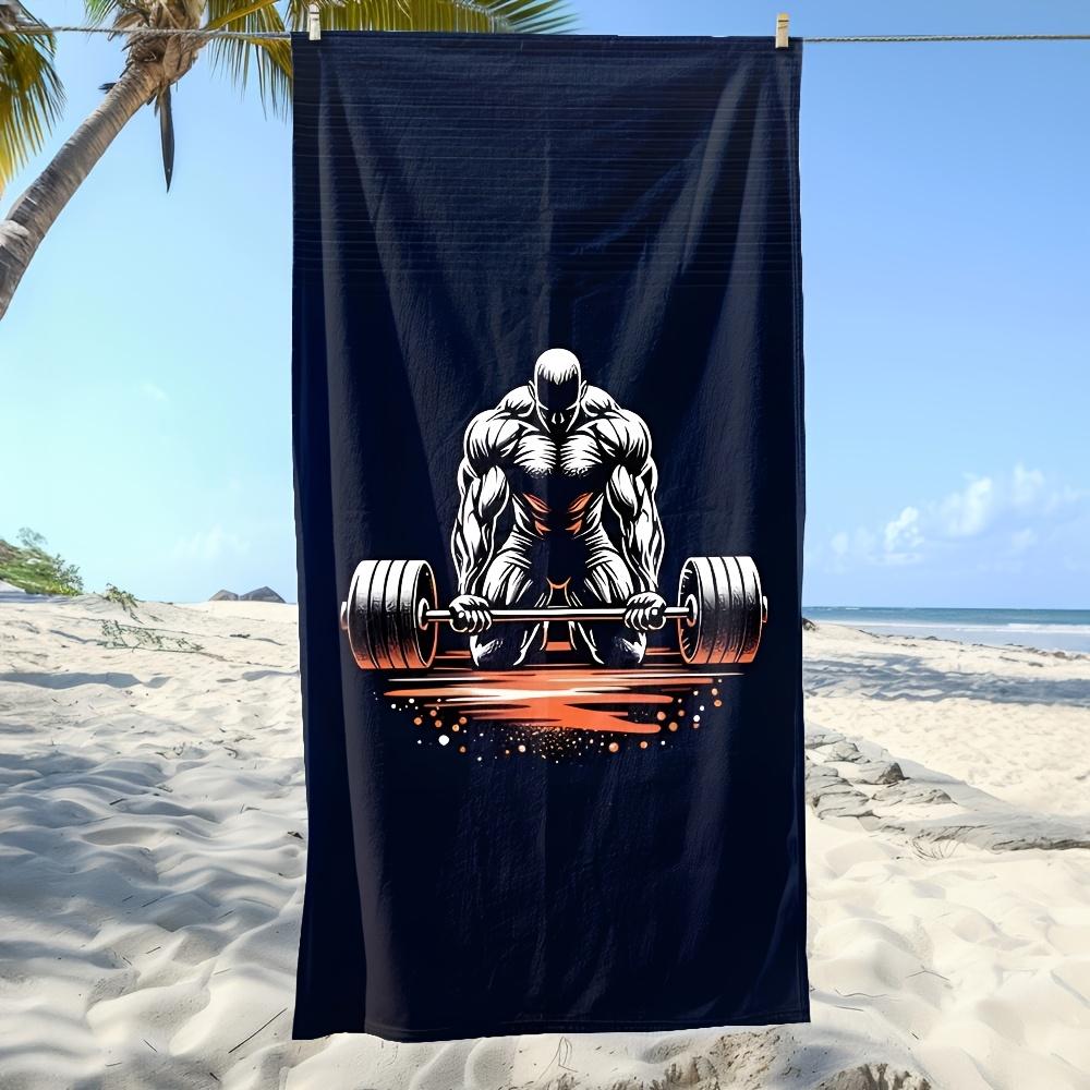 

1PC Gym Weightlifting Beach Towel, Quick-Dry Polyester, Lightweight Soft for Swimming, Surfing & Camping, Unisex Travel Accessor W40*H60(CM)