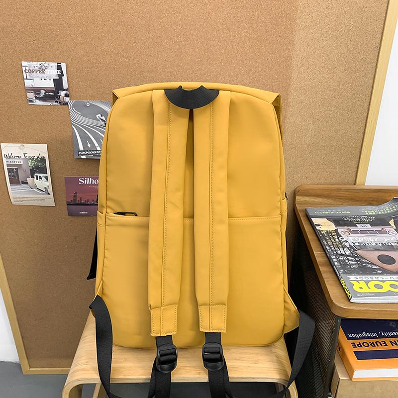 Men Large Capacity Backpack Women Solid Color Backpack Junior Senior High School Student Schoolbag