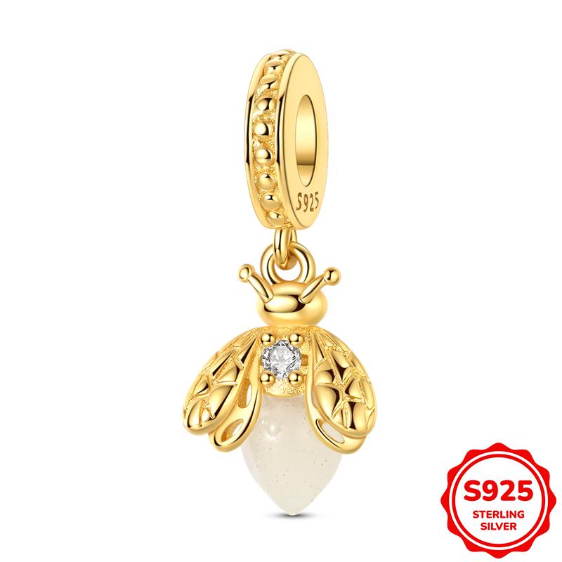 Copper Genuine Luminous Firefly Pendants Charms Bead Fit 3Mm Bracelet Necklaces For Women Luxurious DoItYourself Jewellery Crafting Gift