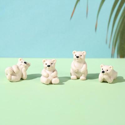Micro-Landscape Cute Bear Cub Resin Ornaments for DIY Crafts