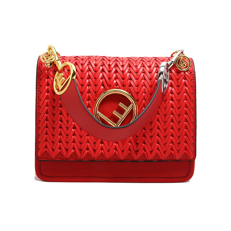 New French Fashion Clamshell Premium Sense Portable Shoulder Crossbody Woven Small Square Bag
