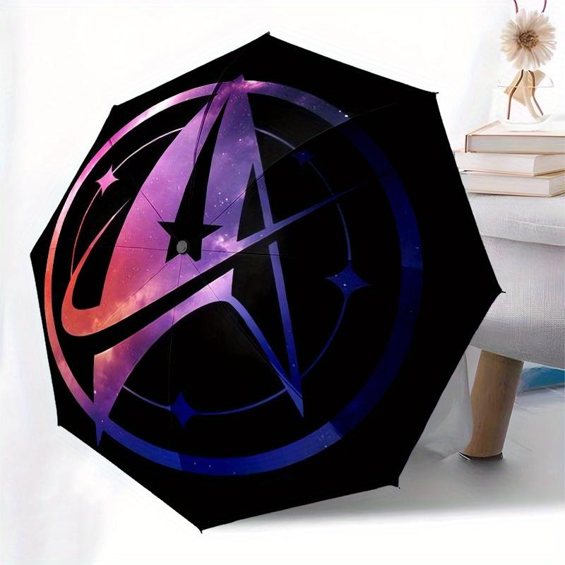 1pc Galactic Avengers Symbol Umbrella with Plastic Handle,Suitable for All Seasons Home Travel Outdoor UmbrellaM936