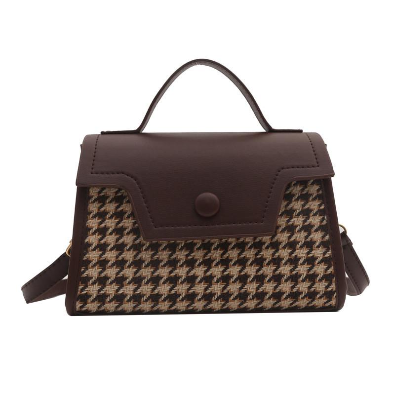 Fashion Plaid Colorblock Retro Crossbody Bag With Unique Material For Casual Daily Use