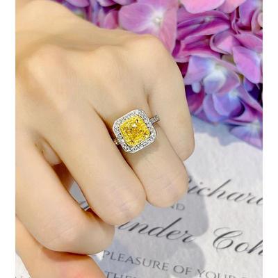 Exquisiter Funkelnder Gelber Diamant Zirkon Ring: Modisches High-End-Accessoire für den Zeigefinger von Frauen