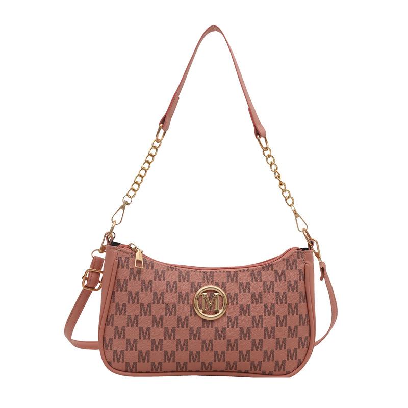 Geantă Retro Franceză pentru Femei 2024 cu Imprimeu cu Litere, Crossbody, Pătrată Mică, cu Lanț pentru Umăr
