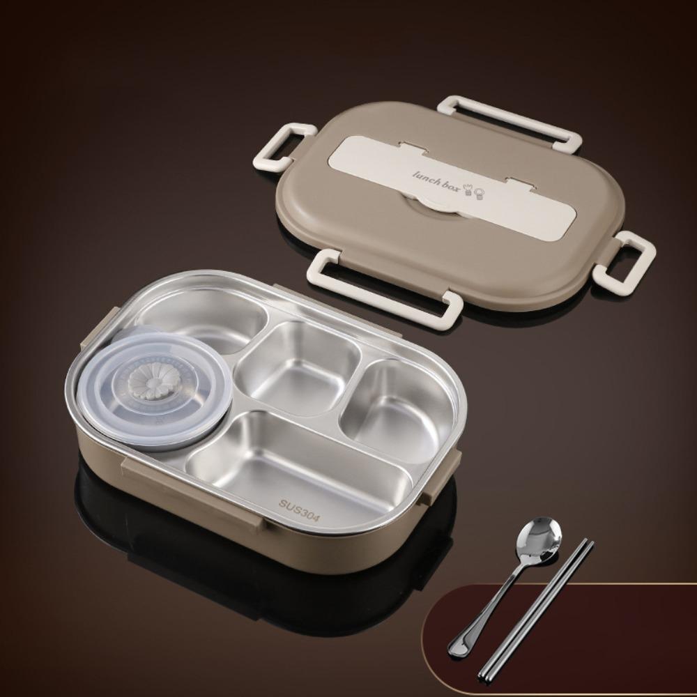 304 Stainless Steel Insulated Compartment Lunch Box Large Capacity Picnic Box  Microwaveable