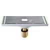 Drains Antique Brass Bathroom Linear Shower 8*20cm Floor Drain Wire Strainer Art Carved Cover Waste Drain Bathroom Fitting B8029