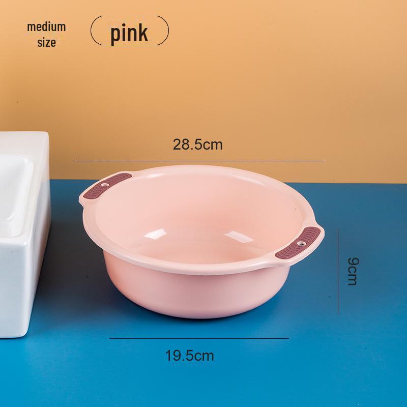 Large Capacity Double-Ear Plastic Basin for Household Use, Ideal for Washing Vegetables, Footbaths, and Storage
