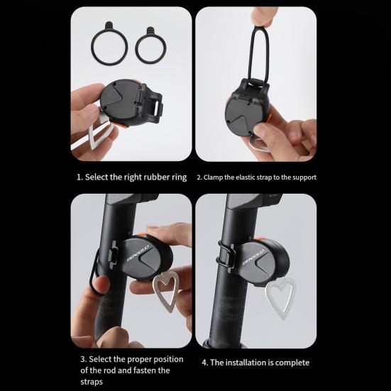 Bicycle Tail Light Love Heart Round Road Mountain Bike Brake Lamp Rechargeable Waterproof Super Bright Night Riding Bike Warning Rear Lamp
