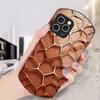 Cool Honeycomb Color For Iphone 11 12 13 14 15 16 Pro Max Plus Mini 7 8 Se 2020 X Xs Xr Elliptical Tempered Glass Phone Case