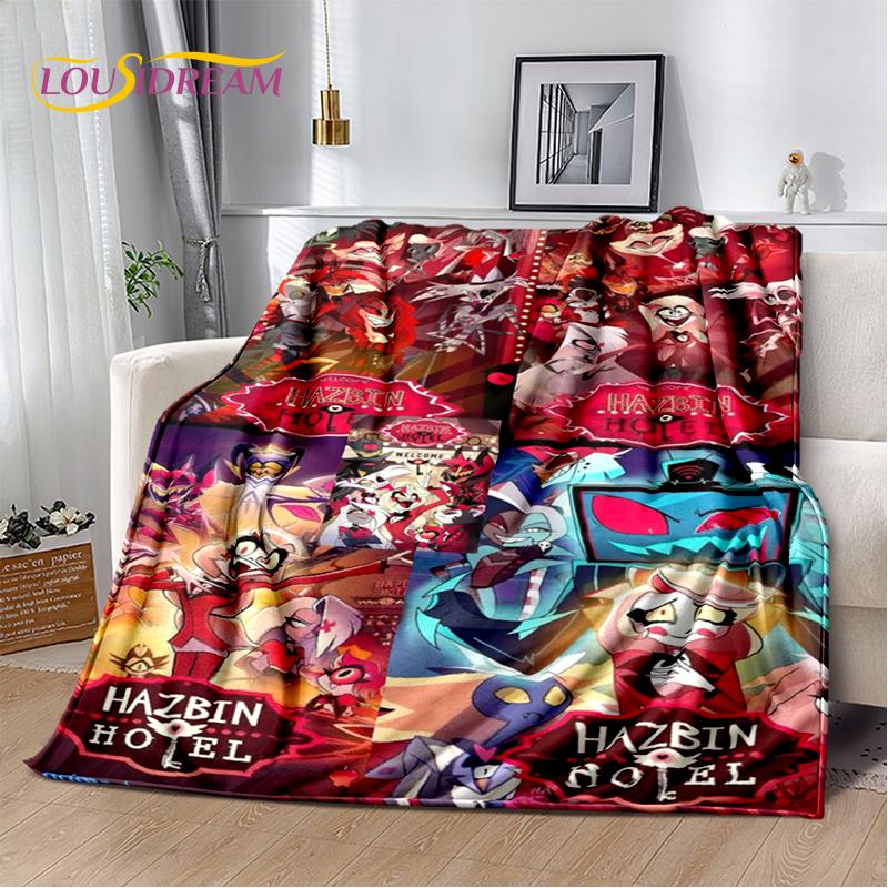 2025 H-Hazbin Hotel Charlie Kreskówkowy Miękki Koc, Miękki Koc Rzutowy do Domu Sypialni Łóżka Sofy Pikniku Podróży Pokrowiec Prezent dla Dziecka