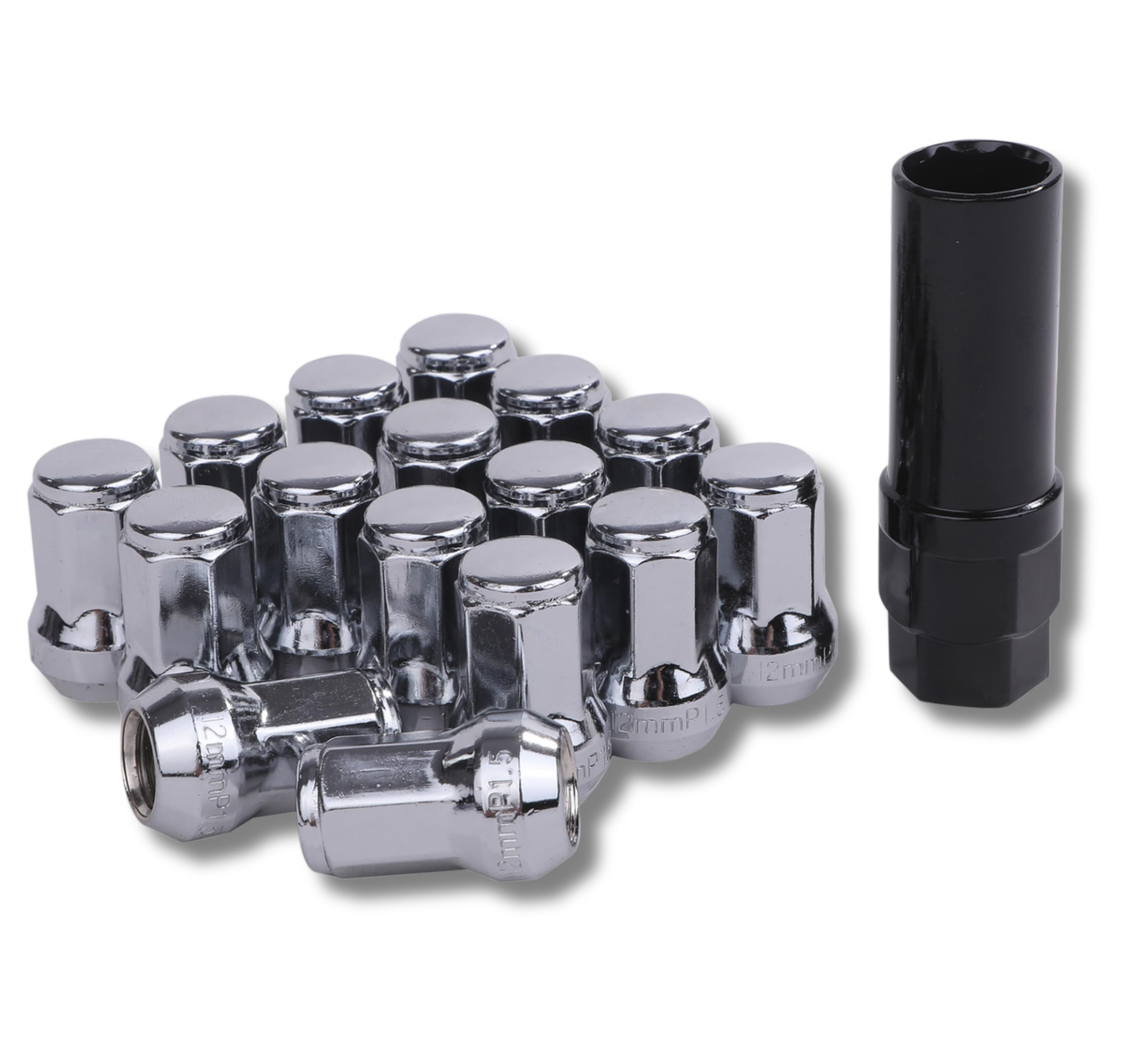 

[Partools] Контргайки Серебристые Гайки для Колес Автомобильных Шин M12 Короткие Гайки Гайки-Колпачки Гоночные Гайки (16 штук, 1,5 мм)