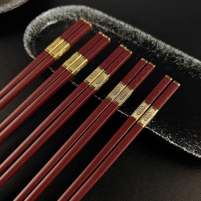 5/10 Pairs 24.9cm Red Reusable Chopsticks Sushi Sticks Non-Slip Chopstick Korean Japanese Food Chinese Chopsticks Set