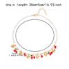 Playful Cherry Strawberry Heart Pendant Necklace With Margarite Details Flexible Chain Design Ideal For Layering