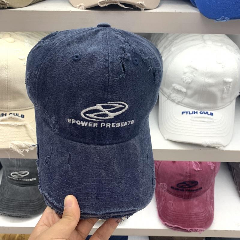 New Washed Ripped Baseball Cap Men and Women's Spring and Autumn Sun Protection Outdoor Sun Visor Versatile Fashion Baseball Cap