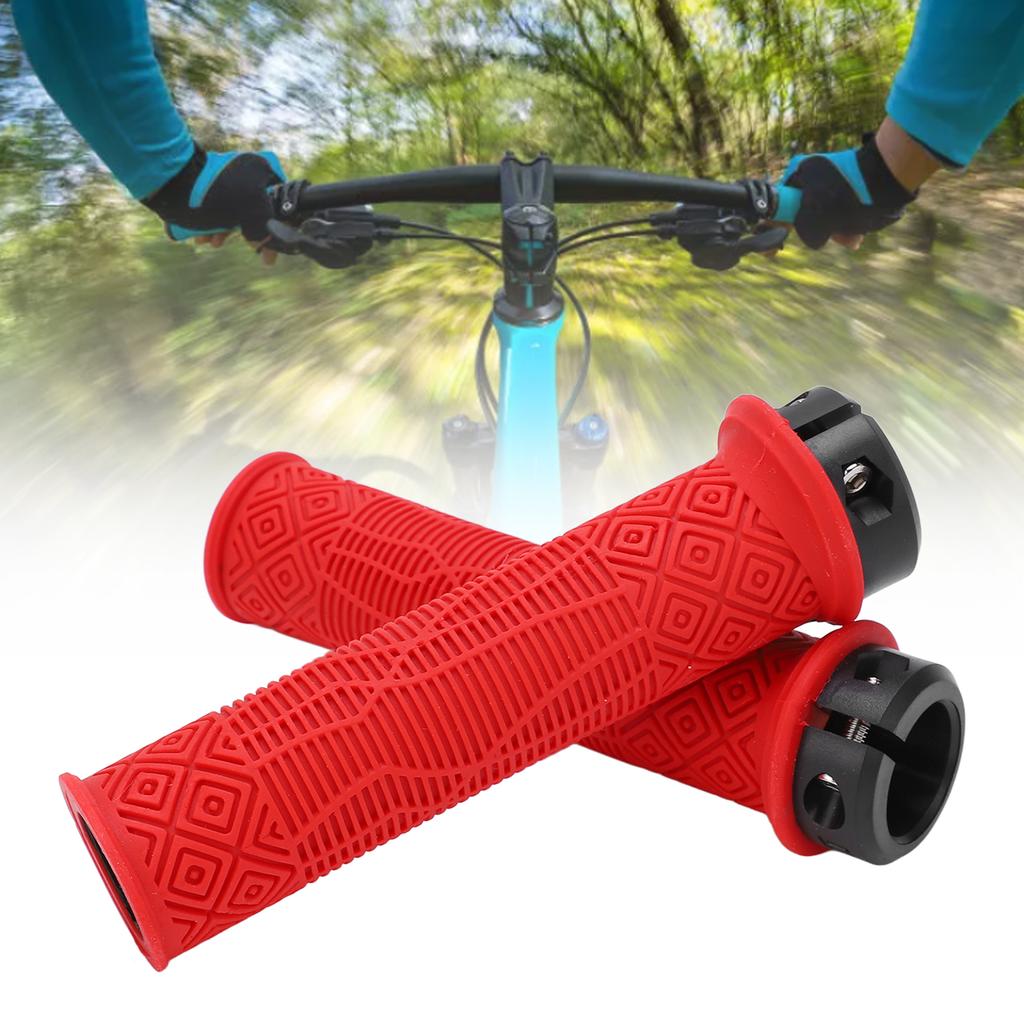 2Pcs Bike Handle Grip Rubber Anti Slip Wear Resistant Ergonomic Hollow Design Bike Handlebar Grips Cover