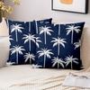 Stücke Marineblau Palmenmuster Kissenbezüge Muster Kissenbezug Geeignet für Sofa Schlafzimmer Auto Kissenbezug