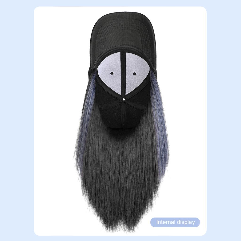 Short Straight Hair Wig with Cap Women s Baseball Cap Wigs High Temperature Silk Wig Natural looking Wig Cap with