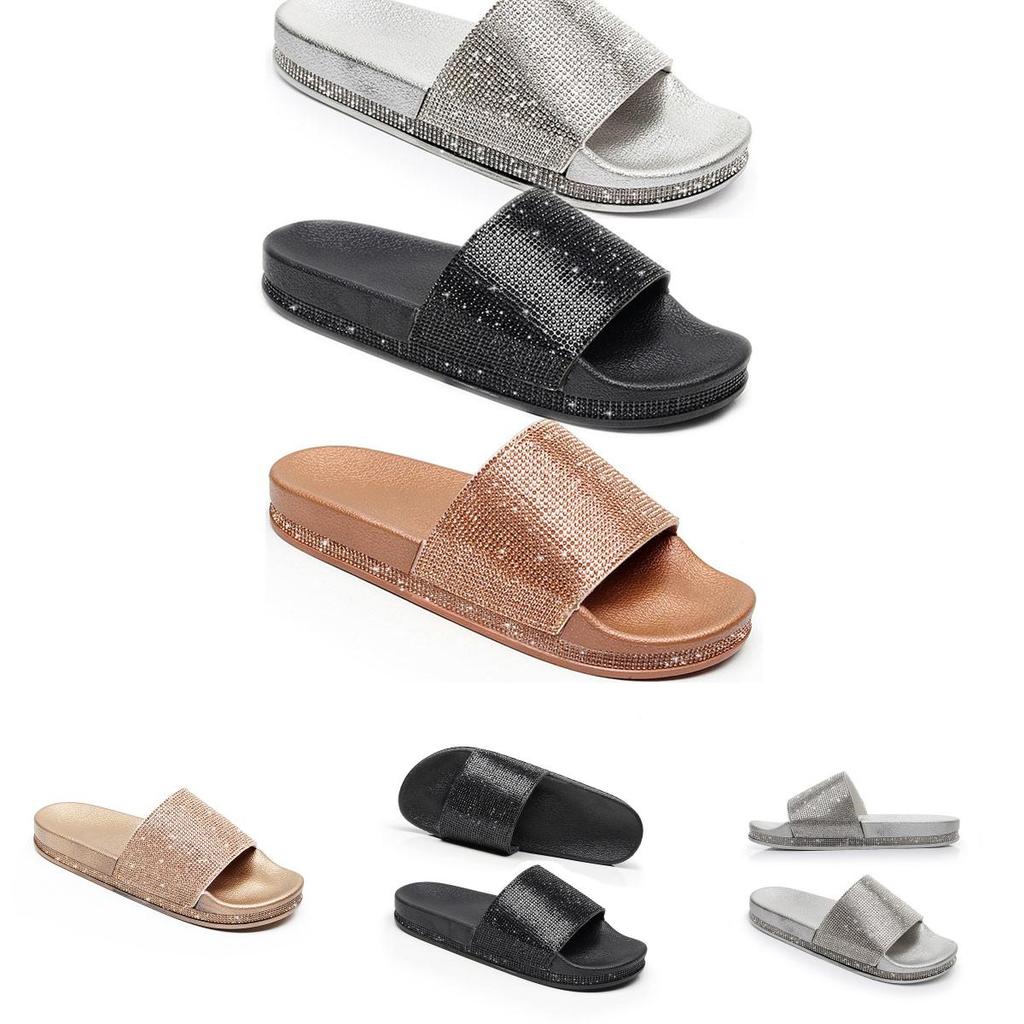 Design Slip On Ciabatte Sandali Scintillanti con Diamanti Taglia Scarpe Essex**