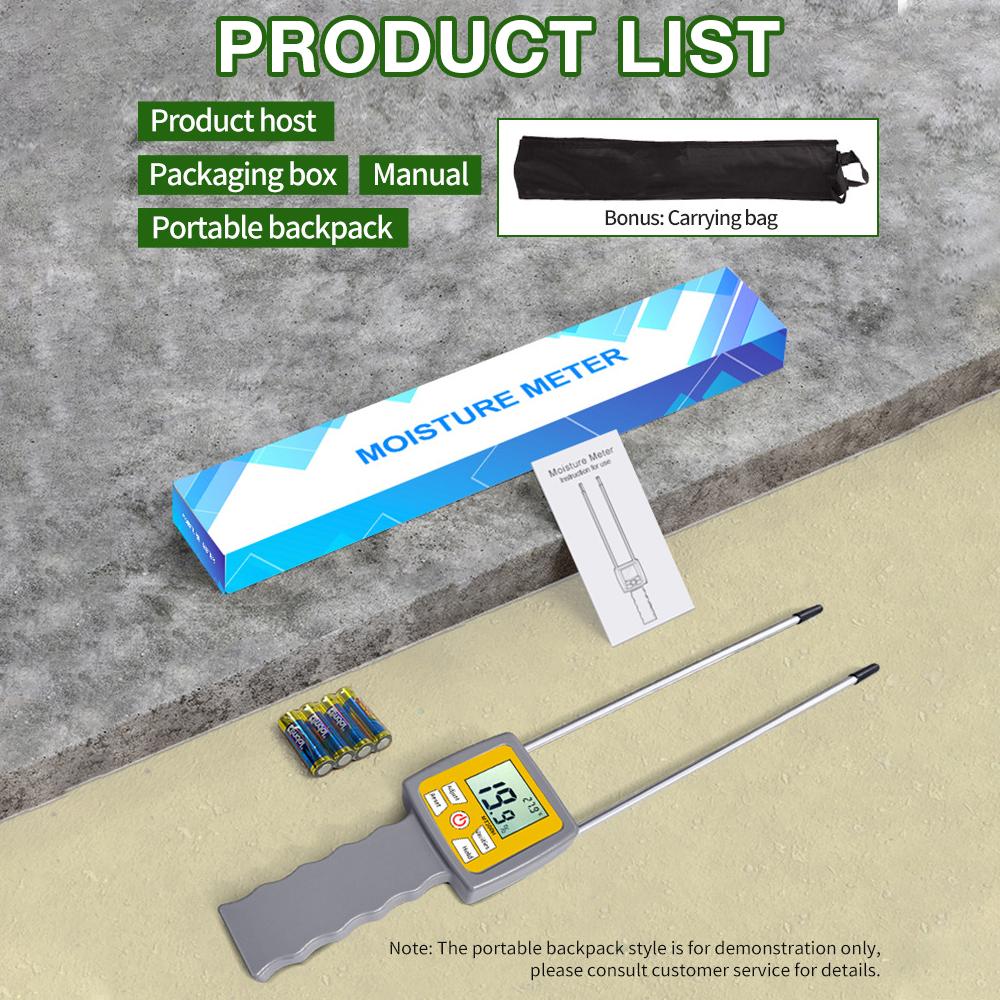 3-Digital LCD Digital Display Hay Moisture Meter For Straw Pasture Wheat Bran Digital Moisture Analyzer Humidity Tester Detector