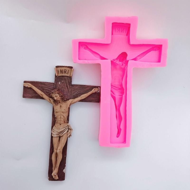 DIY Crucifix Silicone Mold Wall Hanging Crosses-Pendant Epoxy Resin Mold Home Wall Decoration Handicraft Mould Craft