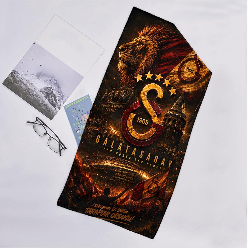 Galatasaray Fashion Beach Towel: Ideal for Summer Adventures Soft, absorbent and quick drying suitable for swimming and bathing