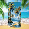 Tropical Coconut Tree Sunset Beach Towel Quick Dry Sand Resistant Bath Towel for Travel Pool Camping Daily Use