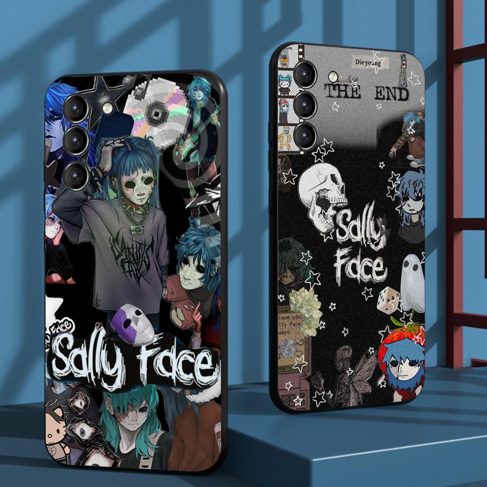 American Sally Face Retro Fashion Phone Case For Samsung Galaxy S26 S25 S24 S23 S22 S21 Plus Ultra Note20 Soft Black