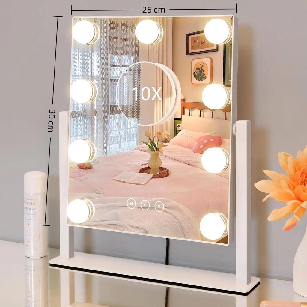 Hollywood Style LED Makeup Mirror: Color Adjustable, High Brightness, Smart Desktop Vanity, Wall Mountable
