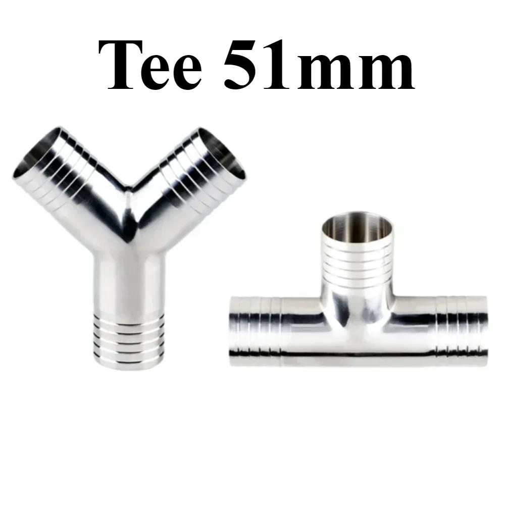 19 25 32 38 45 51 57 63 76 Mm SUS 304 Stainless Steel  Hose Barb Tail Y T Shape 3 Ways Sanitary Pipe Fitting Connector