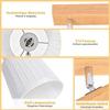 Spot plafond - NETTLIFE - Rétro-bohème - Bois blanc - 3x E14 orientable 350° - Abat-jour tissu