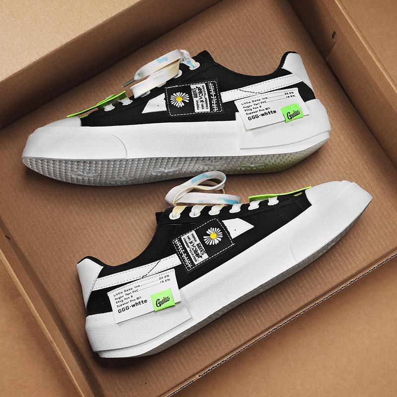 

Модный скейтборд Спорт и отдых Мягкие и удобные мужские кроссовки Холщовые вентилируемые износостойкие нескользящие туфли для мужчин Новые 44 чёрный