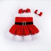 New Year Cross-border Christmas Pet Clothes - Classic Winter Old Man Style Dog Outfit with Dress & Headwear