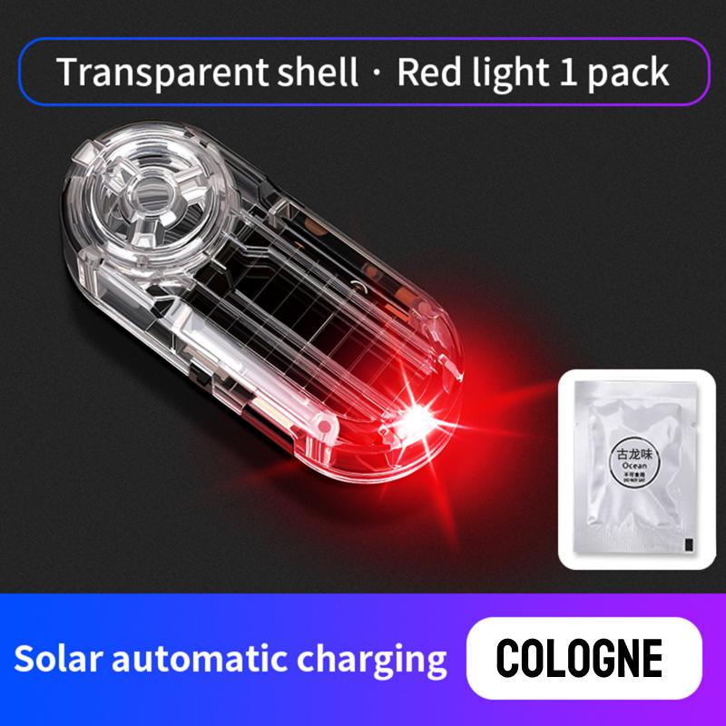 Car Fake Security Light with Cologne Fragrance Diffuser Solar Powered Simulated Dummy Alarm Anti-Theft Caution Lamp LED Flashing