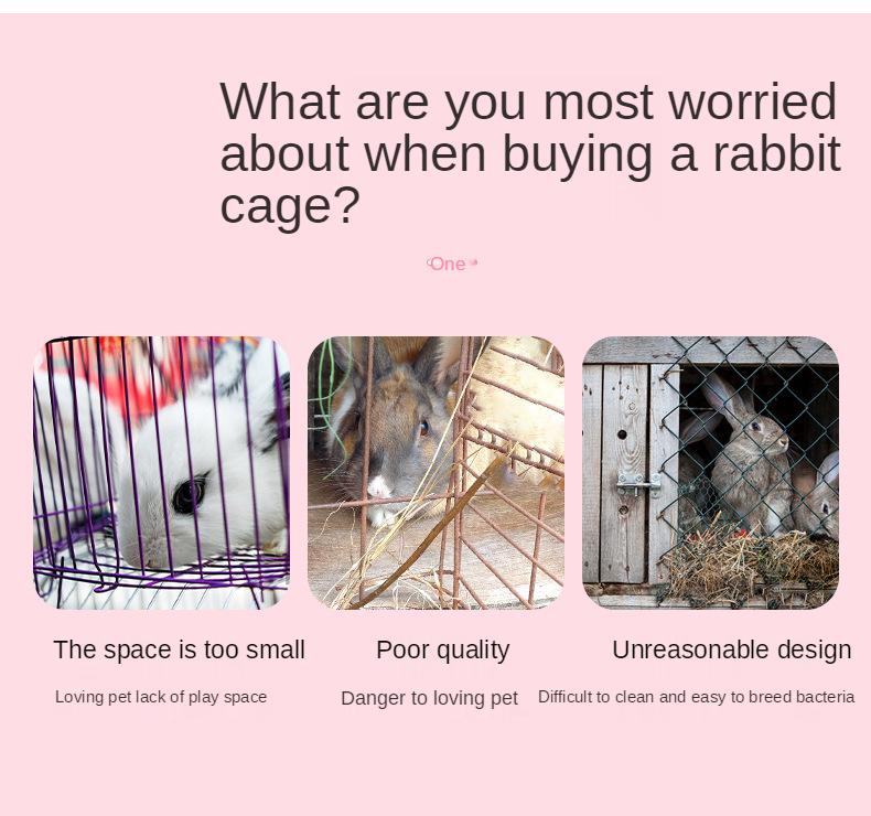Solid Color Quality Pet Rabbit Cage Oversized Indoor Household Collapsible Portable Rabbit Dog Pet Cage Houses