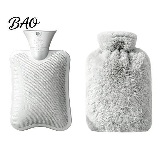 Durable Hot Water Bag Bottle with Plush Cover, 500/1000/2000ML Leak-proof Bag, Portable Cold Compress Pouch for Shoulder, Back, Hand, Legs,