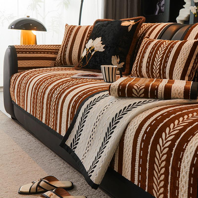Sofa Kissen Rutschfest Retro Vier Jahreszeiten Universell Mittelalterlicher Stil Gerade Reihe Sofa Sitzkissenbezug Stoff Hochwertiges Sofa Überwurfhandtuch