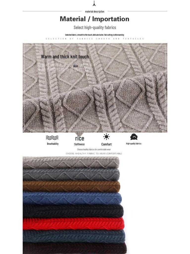 Men's Winter Thick V-Neck Knitwear: Warm, Comfortable, Stylish