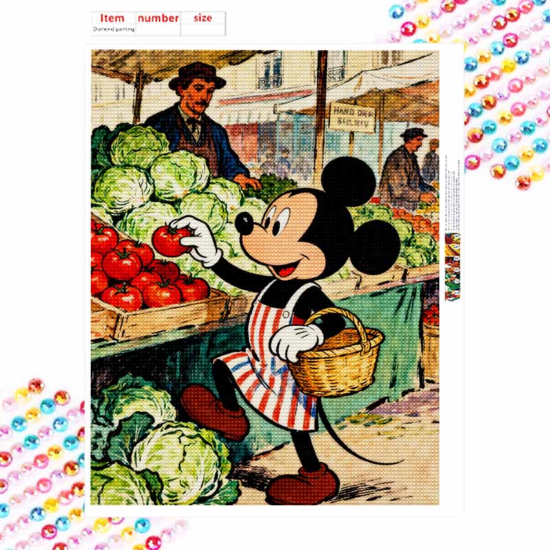 Disney 5D diamond painting set Mickey's Farmer's Market DIY handmade diamond painting art production diamond decorative painting