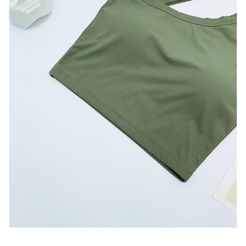 Asymmetric Off Shoulder Camisole with Built In Bra Back Detail Design