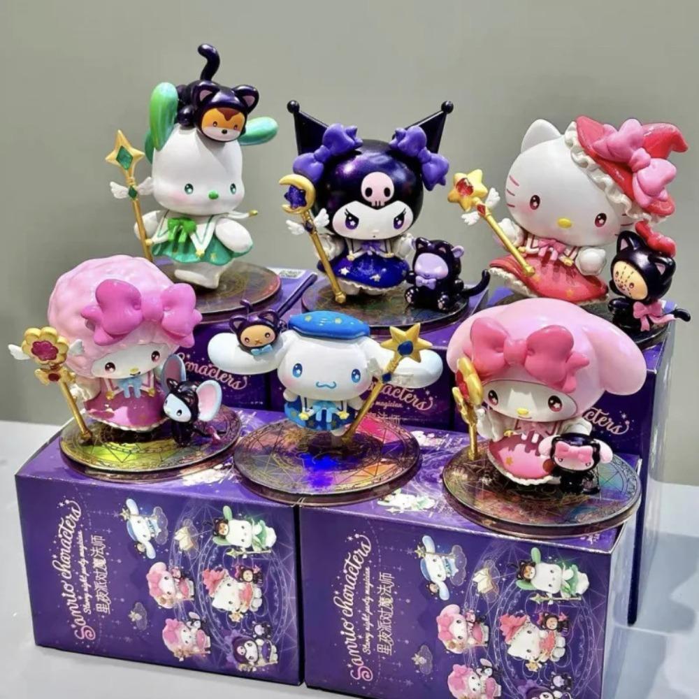 Nuova Sanrio Kuromi Cane dalle Grandi Orecchie Hello Kitty Notte Stellata Festa Mago Serie Stile Magico Mystery Box Collezionabile Kawaii Blind Box